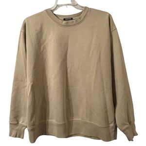 TALENTLESS Crewneck Sweatshirt Men’s L/ XL Tan Terry Mid-weight Pullover Casual